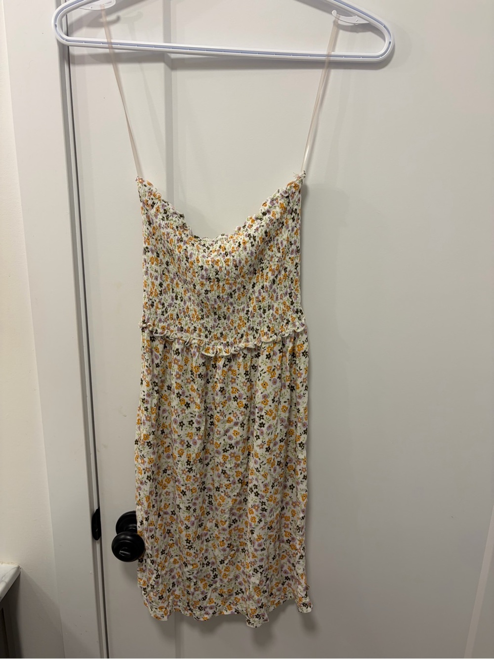 La Vie En Rose Cream Midi Dress with Yellow & Green Floral Print